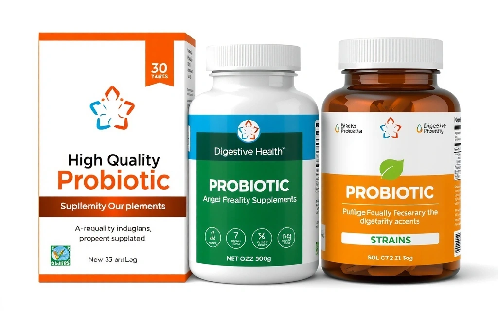 Envase de suplementos probióticos de alta calidad