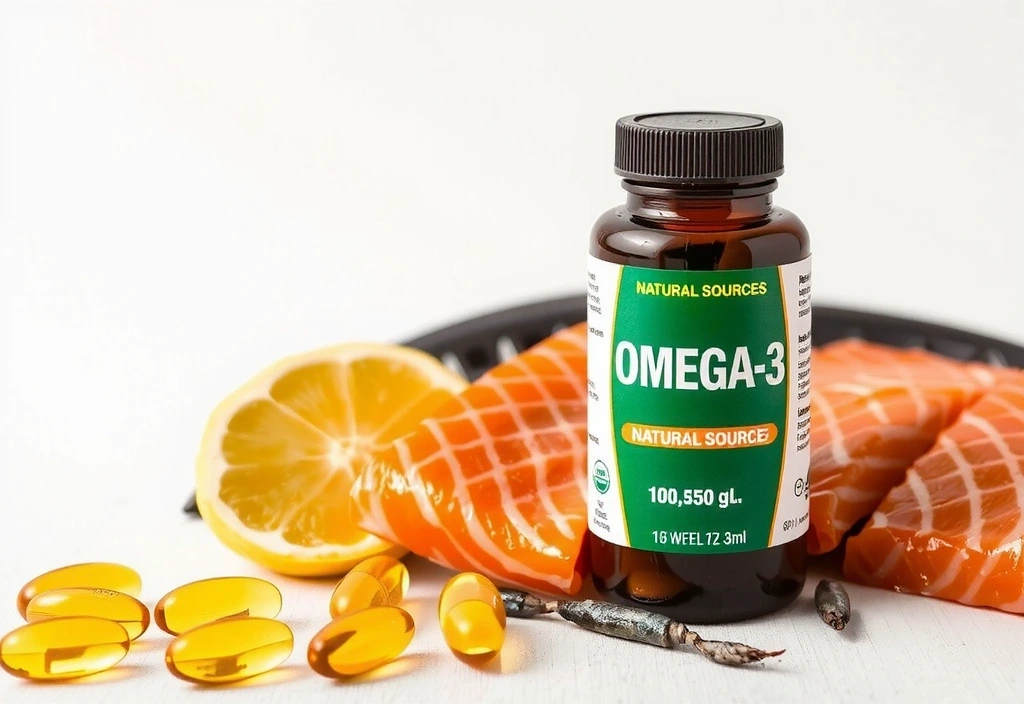 Aceite de Omega-3 en cápsulas con pescado