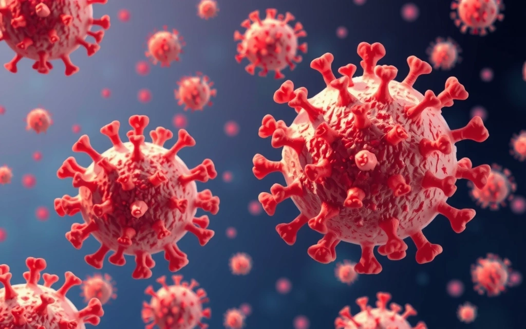 Strong immune system cells fighting viruses